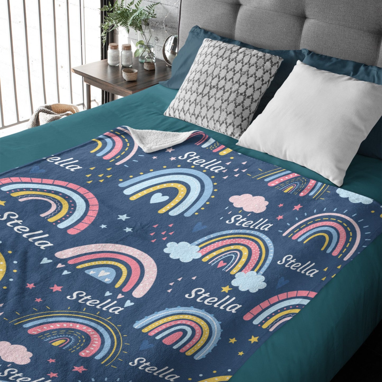 Free Shipping✈️Personalized Cute Rainbow Blanket - Blanket for Girls