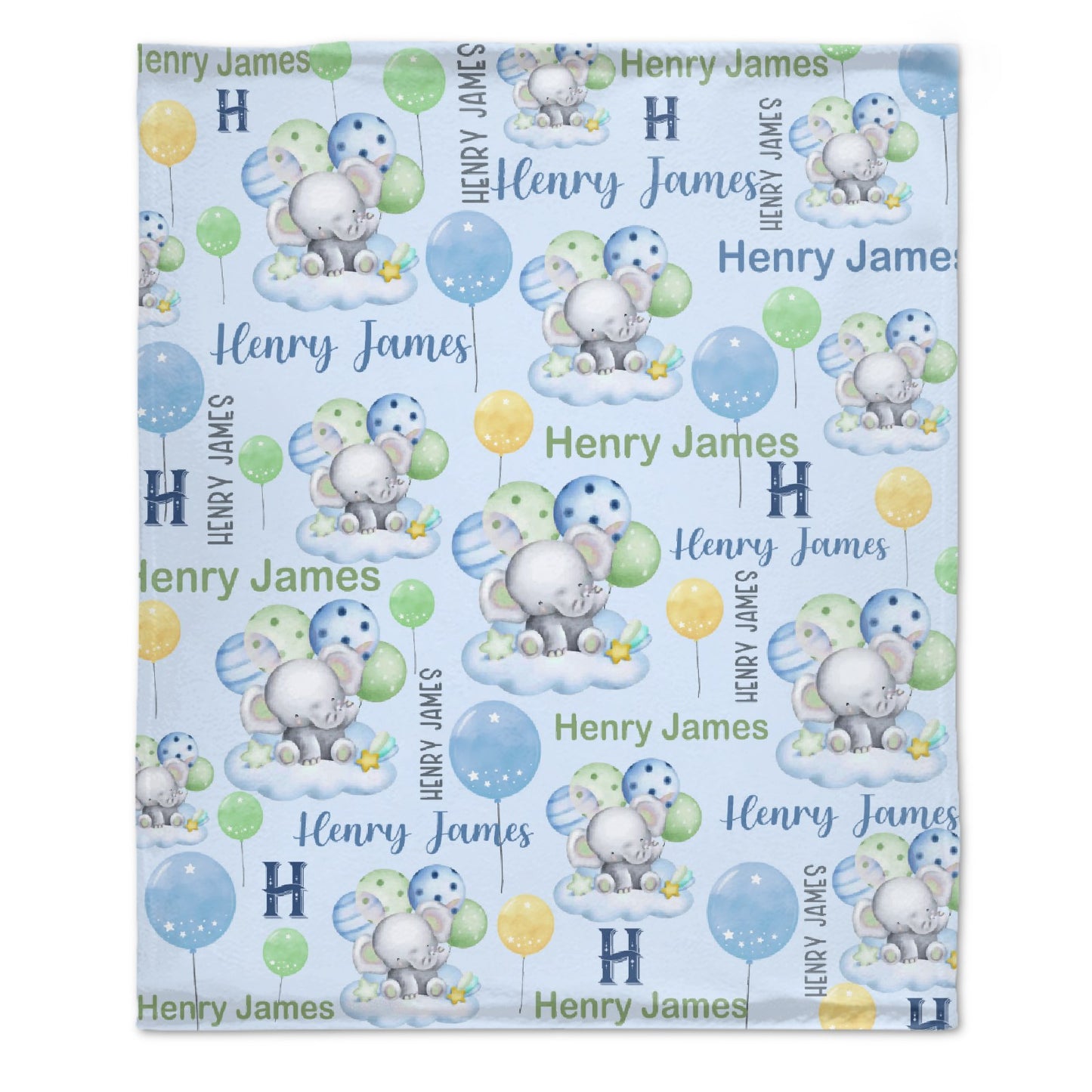 Free Shipping✈️Custom Elephant Monogram Baby Blanket for Boys - Best Gift for Baby