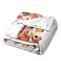 Horse Farm Animal Personalized Name Baby Blanket
