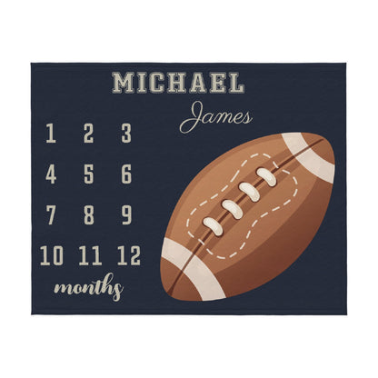 Free Shipping✈️ Personalized Soccer Milestone Name Custom Blanket