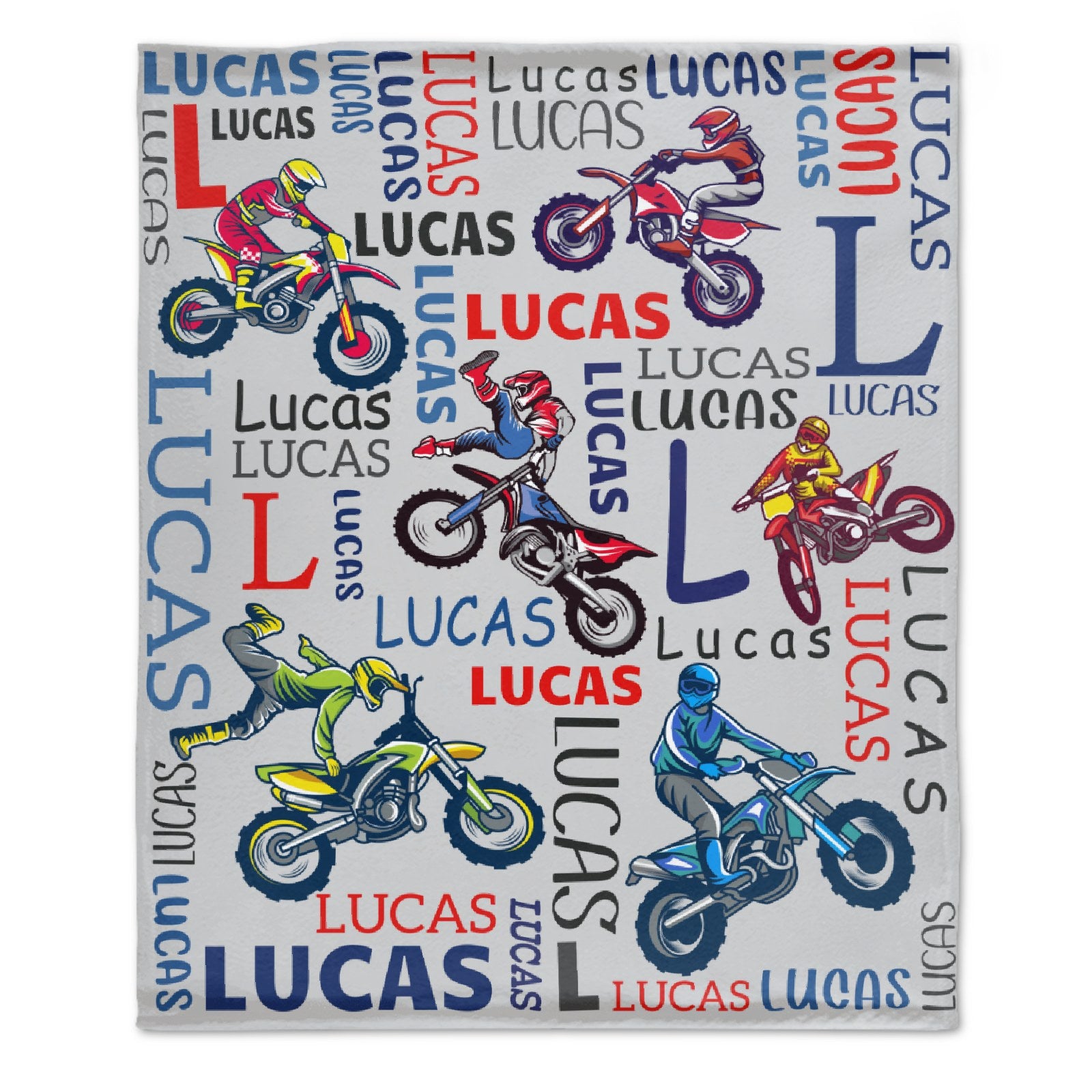 Personalized Custom Name Dirt Bike Motocross Blanket
