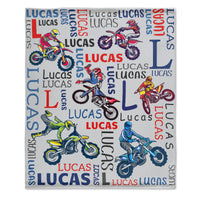 Personalized Custom Name Dirt Bike Motocross Blanket