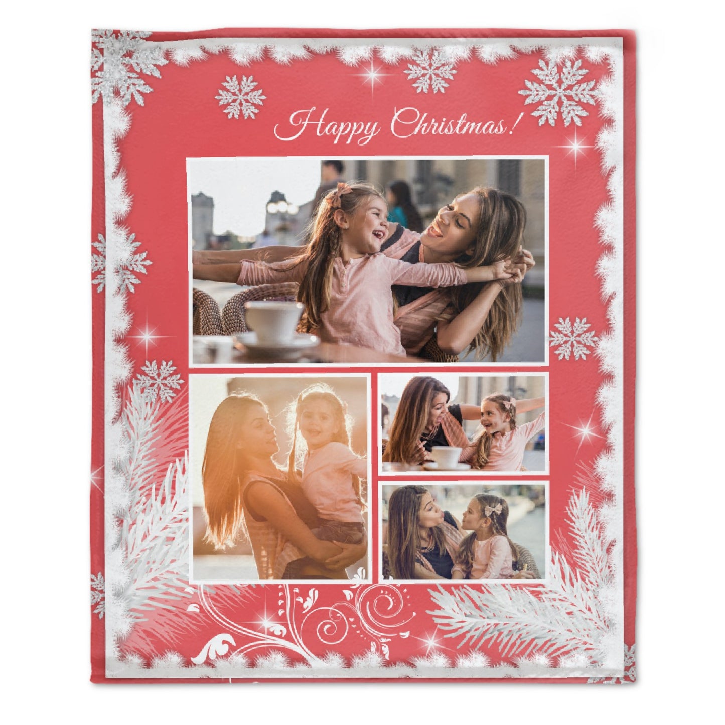 Customized Christmas Family Friends Photo Blankets