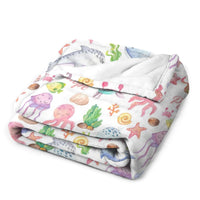 Sea Animals Blanket Personalized Name Baby Blanket
