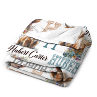 Personalized Cute Cow Blanket - Birthday Gifts For Kids