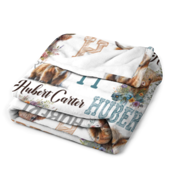 Personalized Cute Cow Blanket - Birthday Gifts For Kids