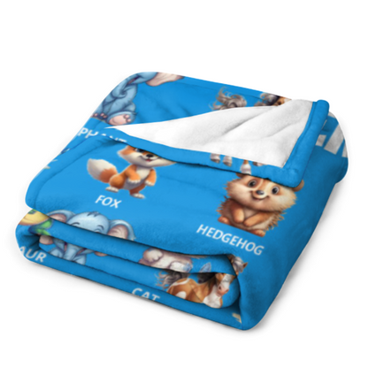 Free Shipping✈️Cute Animal Names Custom Personalized Blanket - Gifts for Kids