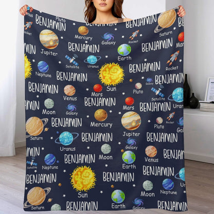 Couverture Pour Bébé Livraison gratuite✈️Space Planets Theme Nom personnalisé