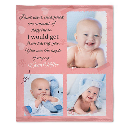 Free Shipping✈️Customized Baby Photo Blanket-You Are The Apple Of My Eye