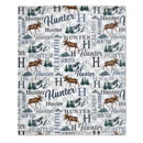 Personalized Moose Name Blanket - Outdoors Mountain Blanket - Custom Hunting