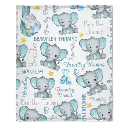 Free Shipping✈️Personalized Name Elephant Baby Blanket