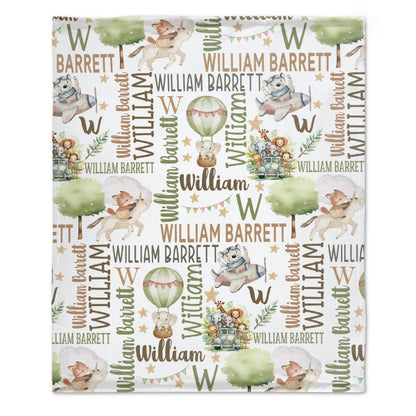 Free Shipping✈️Wildlife Adventure Name Custom Blanket