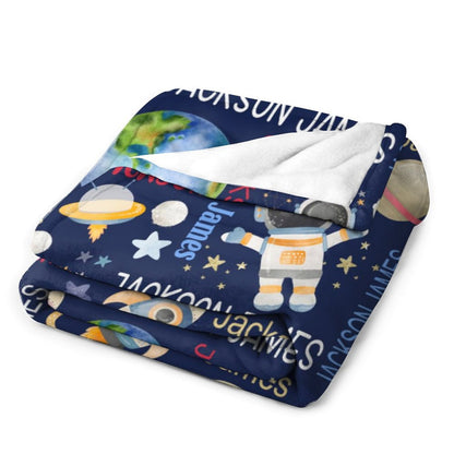 Couverture pour bébé à motif de nom personnalisé, thème de l'espace extra-atmosphérique personnalisé, livraison gratuite