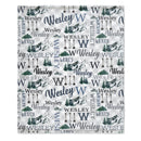 Personalized Custom Baby Name Blanket - Snow Mountain Forest Adventure Baby Blanket