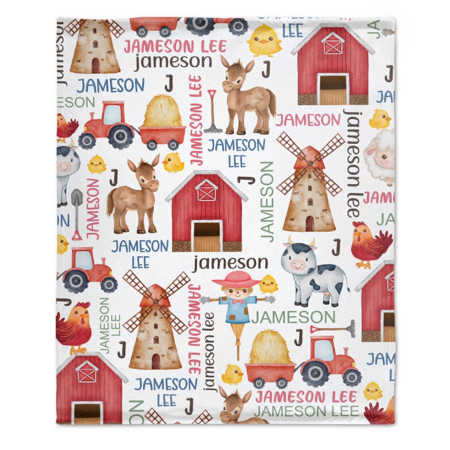 Free Shipping✈️Horse Cow Barn Farm Personalized Name Baby Blanket