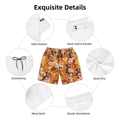 Custom Human Photo Summer Tropical Beach Short For Men