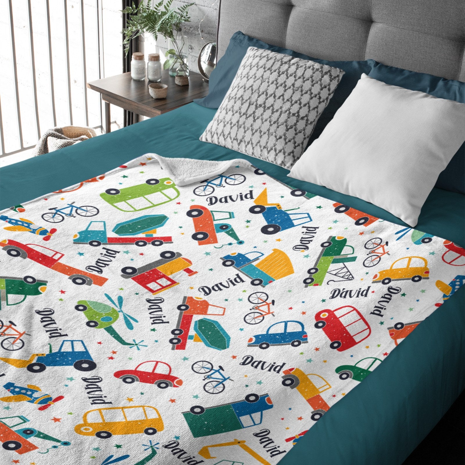 Cartoon Truck Blanket - Blanket for Kids