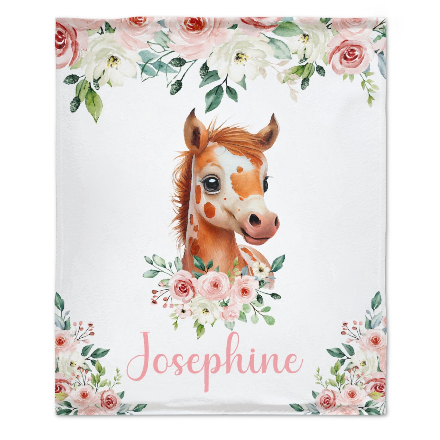 Free Shipping✈️Horse Farm Animal Personalized Name Baby Blanket