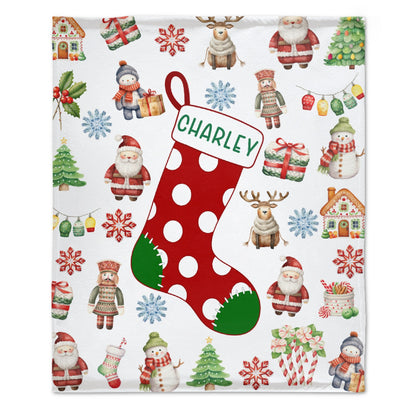 Free Shipping✈️Personalized Kids Christmas Name Blanket