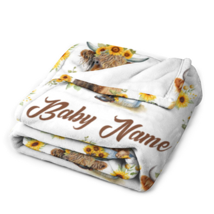 Free Shipping✈️Personalized Cow Print Blanket - Gifts for Newborn