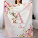 Personalized Baby Blanket with Name, Pink Bunny