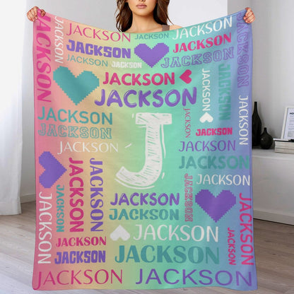 Free shipping✈️Ombre Color Personalized Blanket With Name