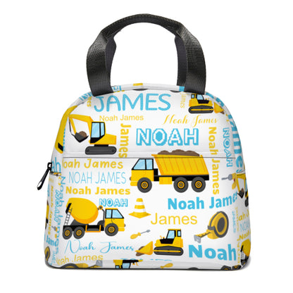 Personalized Toddler Backpack Light Construction Truck Kids Custom Backpack