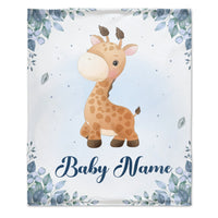 Personalized Baby Blankets, Custom Baby Blanket - Best Gift for Baby、Newborn - Giraffe Blanket