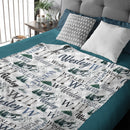 Personalized Custom Baby Name Blanket - Snow Mountain Forest Adventure Baby Blanket