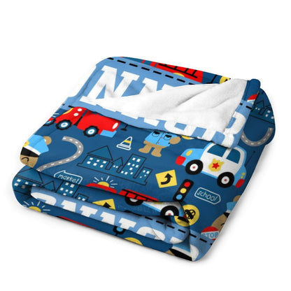 Couverture pour bébé avec nom personnalisé, livraison gratuite✈️Transport Ambulance pompier