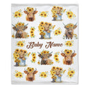 Personalized Cow Print Blanket - Gifts for Newborn