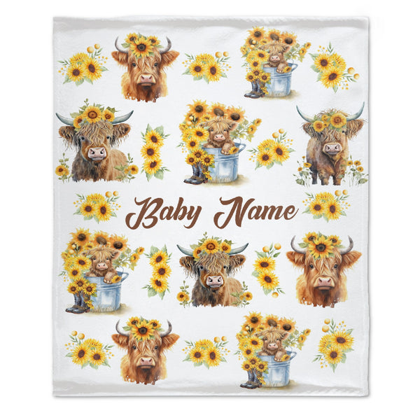 Personalized Cow Print Blanket - Gifts for Newborn