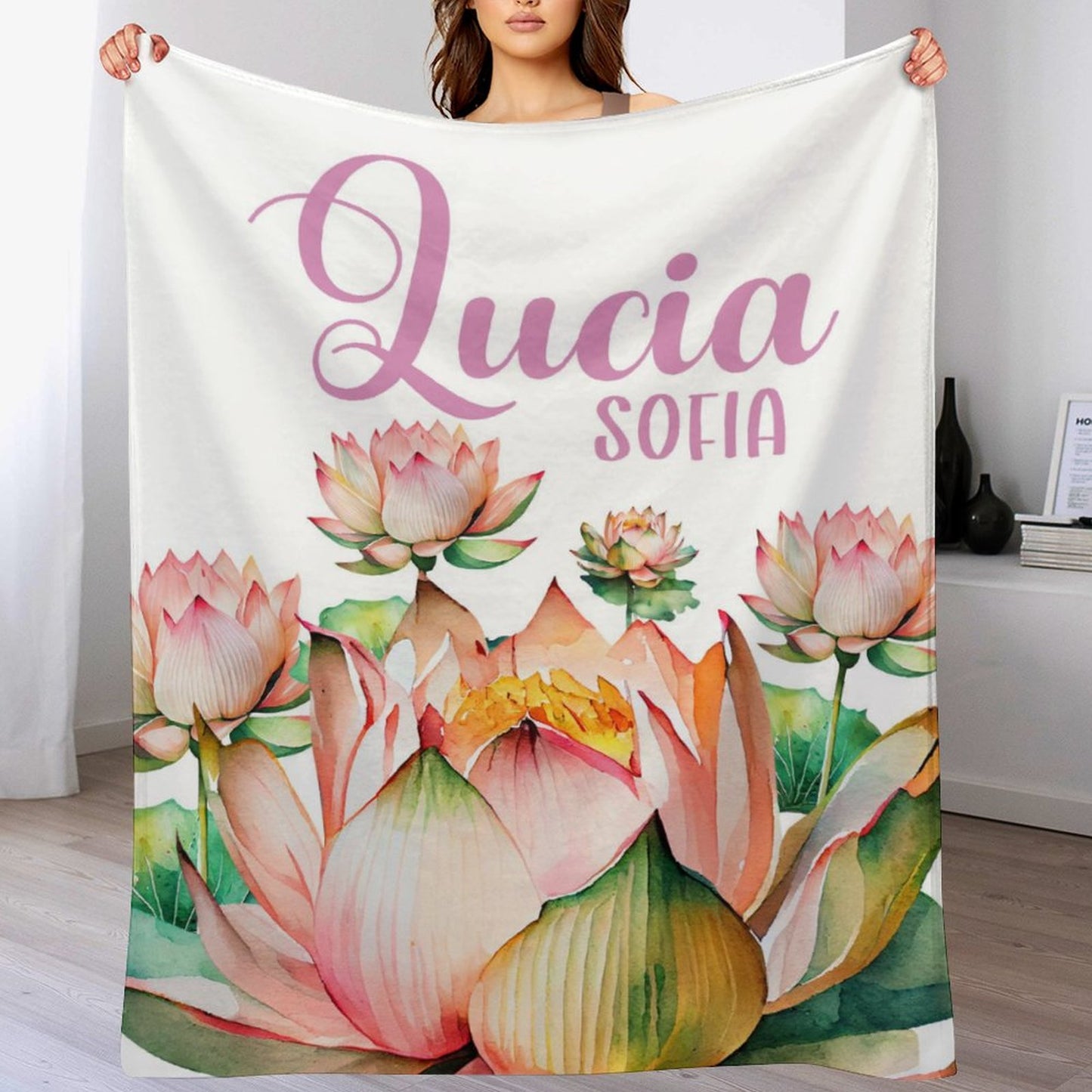 Livraison gratuite✈️Fleurs de Lotus Personnalisez la couverture pour bébé