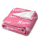 Personalized Pink Name Custom Blanket