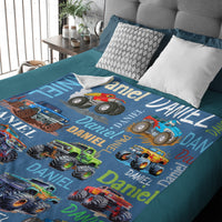 Personalized Blue Off-Road Truck Blanket