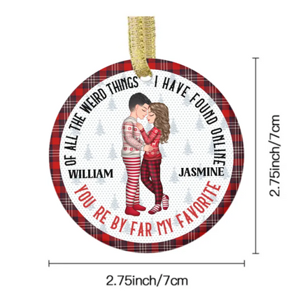 Christmas Couple You Are My Favorite By Far - Gift For Couples - Personalized Circle Ceramic Ornament