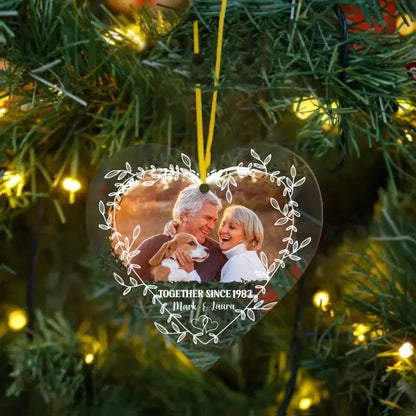 Couple Gift Together Since Heart Shape Acrylic Ornament