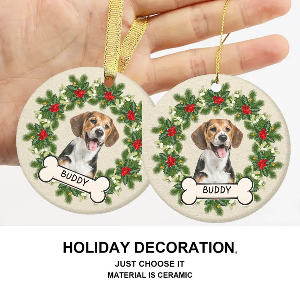 Custom Photo Dog Cat Ceramic Ornament