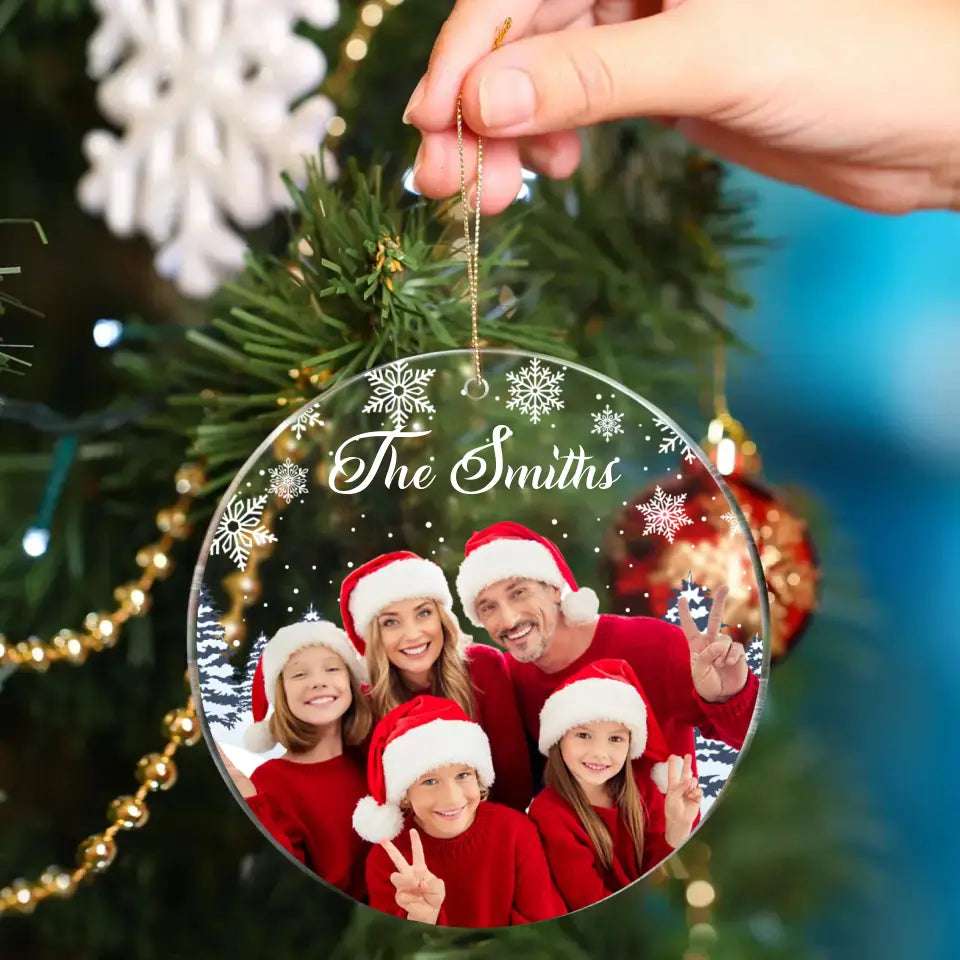 Custom Photo Inserted Family Christmas Personalized Acrylic Ornament ...