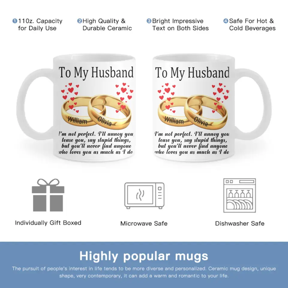 To My Husband/Wife - Personalized Mug