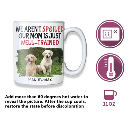 Personalized Name Color Changing Mug For Pet Owner - Well Trained Mom Photo