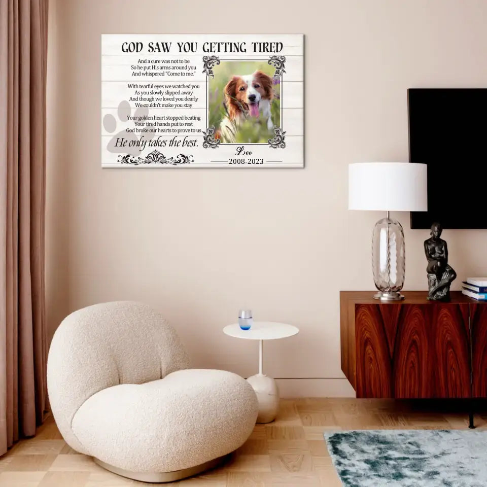 Sympathy Gifts Custom Photo Personalized Canvas Wall Art - For Pet DogCat Owners