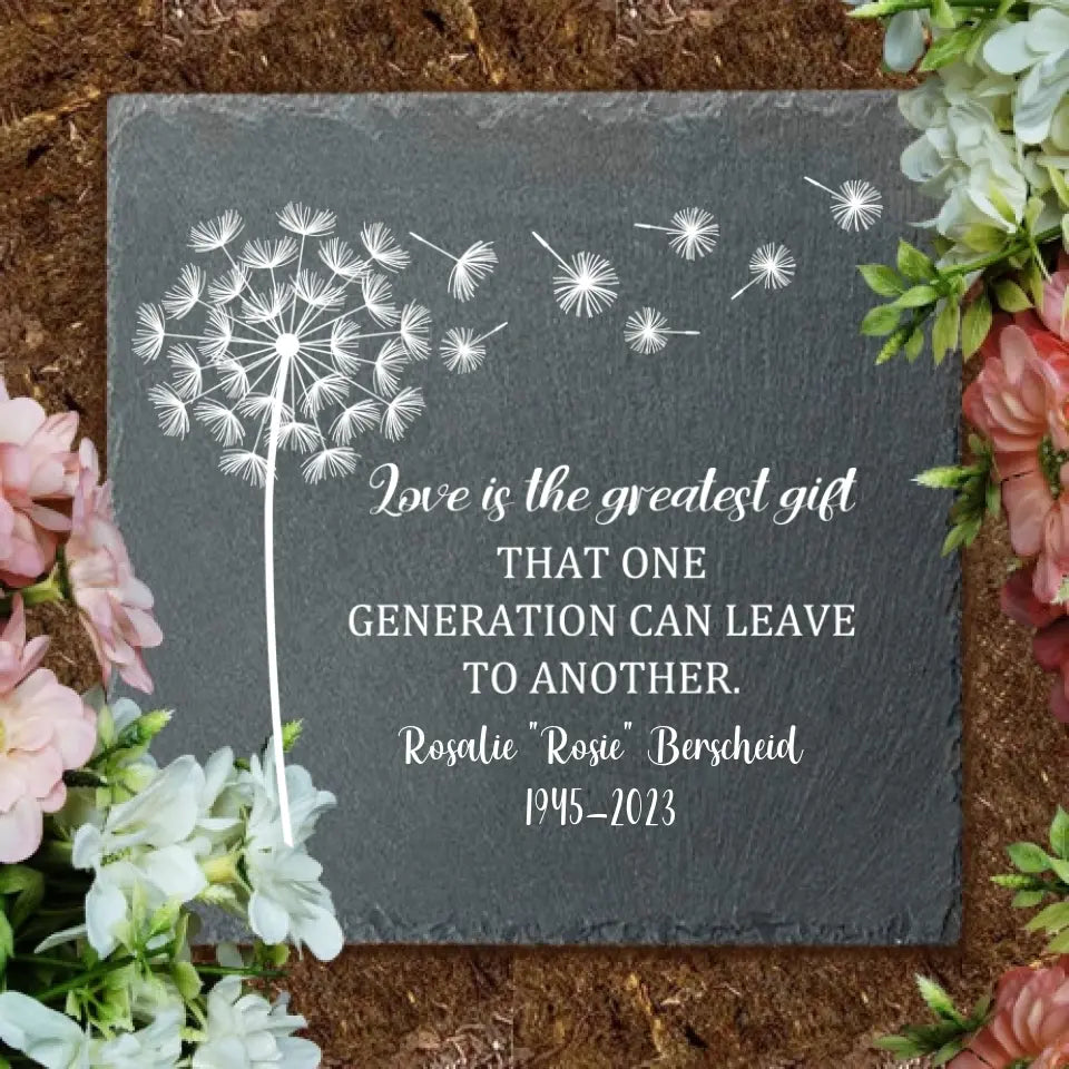 Personalized Garden Stone, Memorial Sympathy Gift - Love Is The Greatest Gift