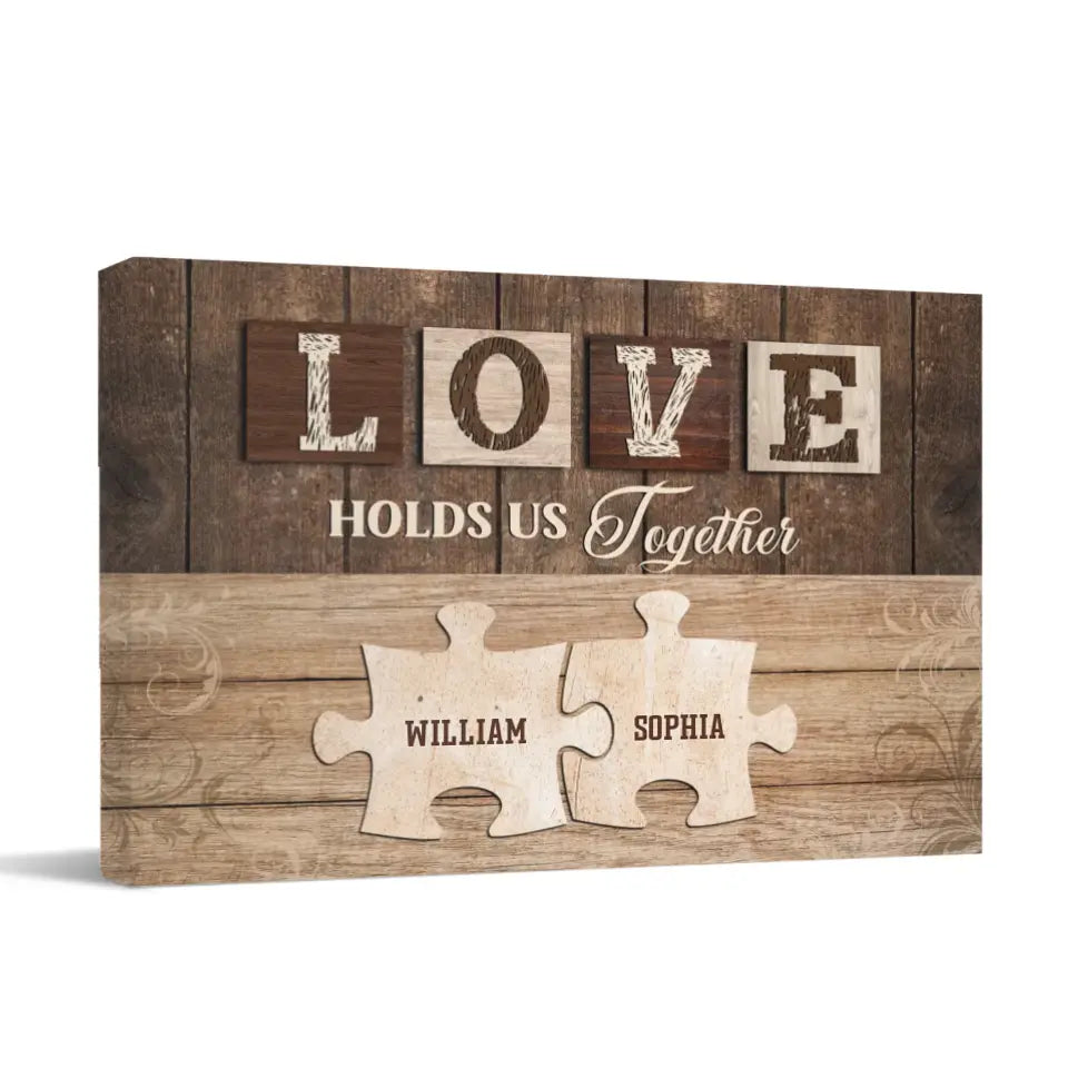 Personalized Canvas Wall Art - Love Holds Us Together