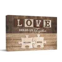 Personalized Canvas Wall Art - Love Holds Us Together