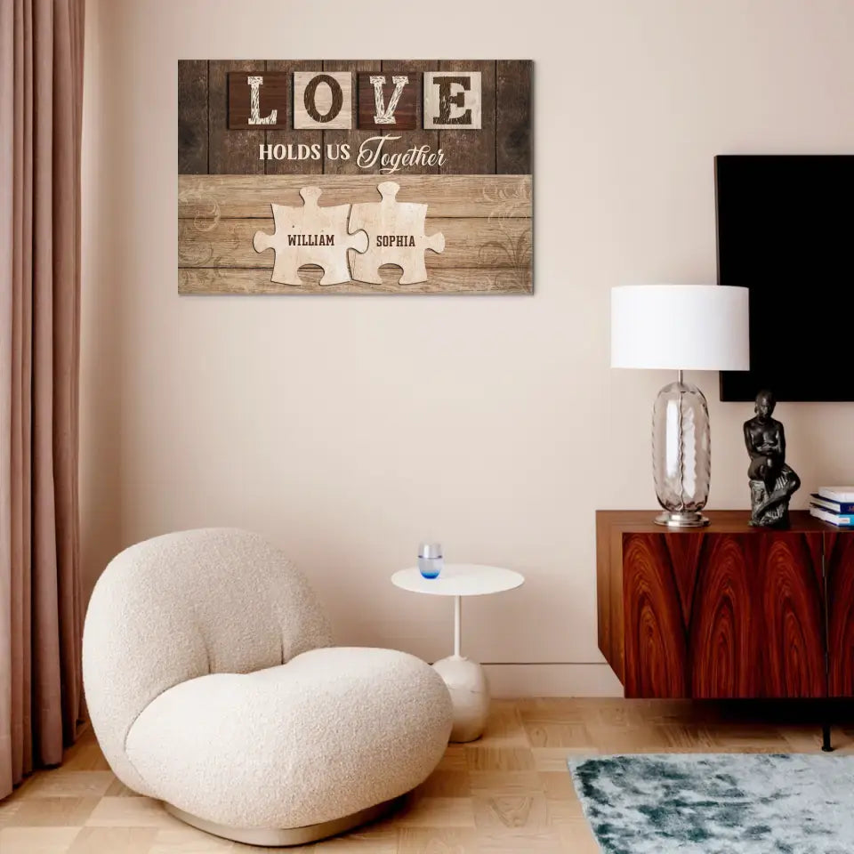 Personalized Canvas Wall Art - Love Holds Us Together