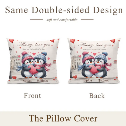 Personalized Pillow - Gift For Penguin Couple