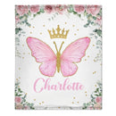 Personalized Custom Baby Girl Blanket - Baby Girl Name Butterfly Receiving Blankets