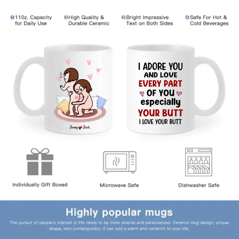I Adore You Personalized Mug - Couple Gift, Valentine's Gift
