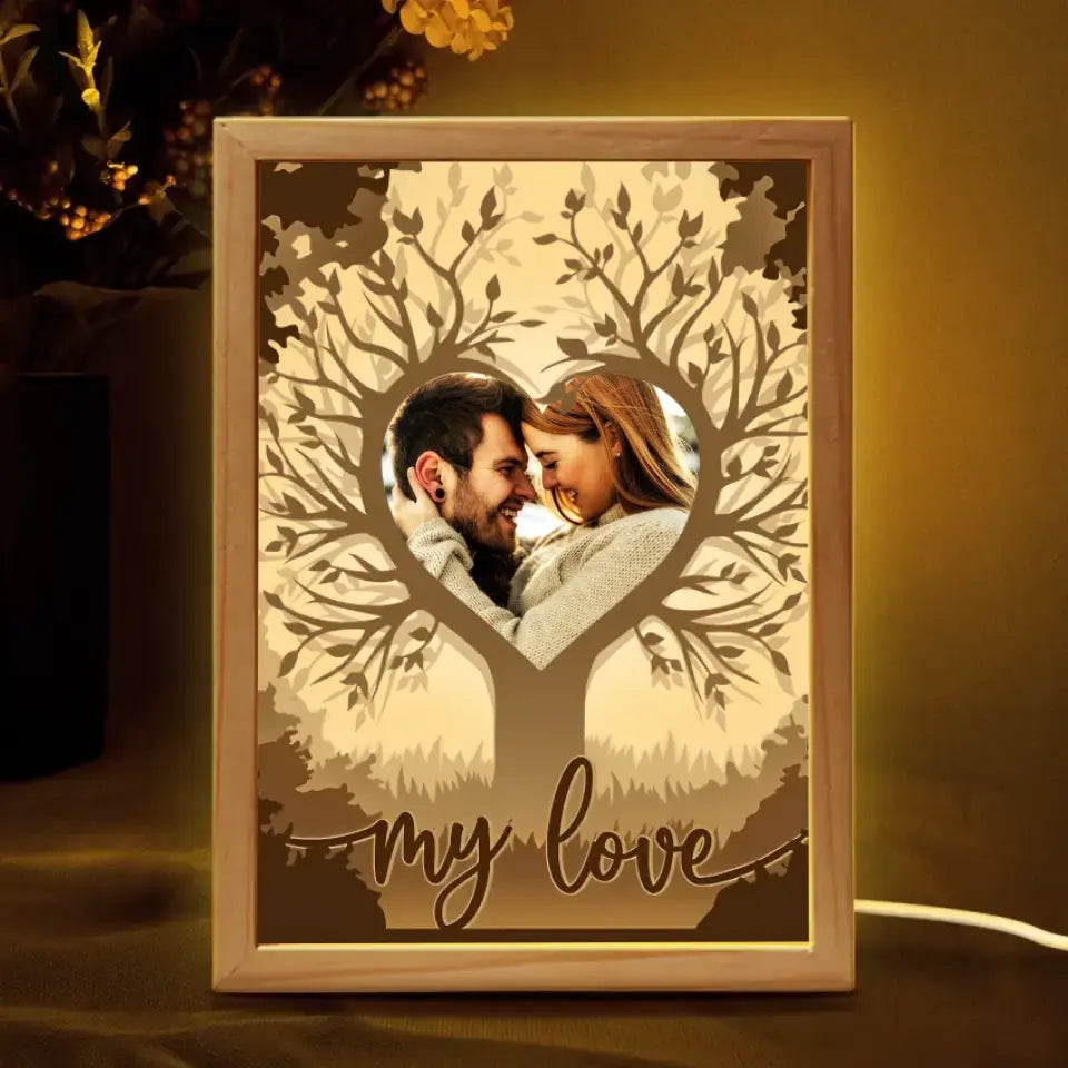 Couple Personalized Custom Frame Light Box - Custom Photo My Love ...